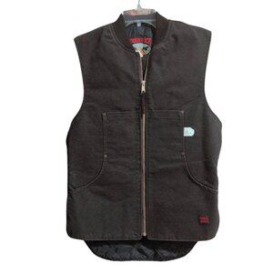 Tough Duck Vest Brown Lined Heavy Duty Workwear for Cold Conditions insulated